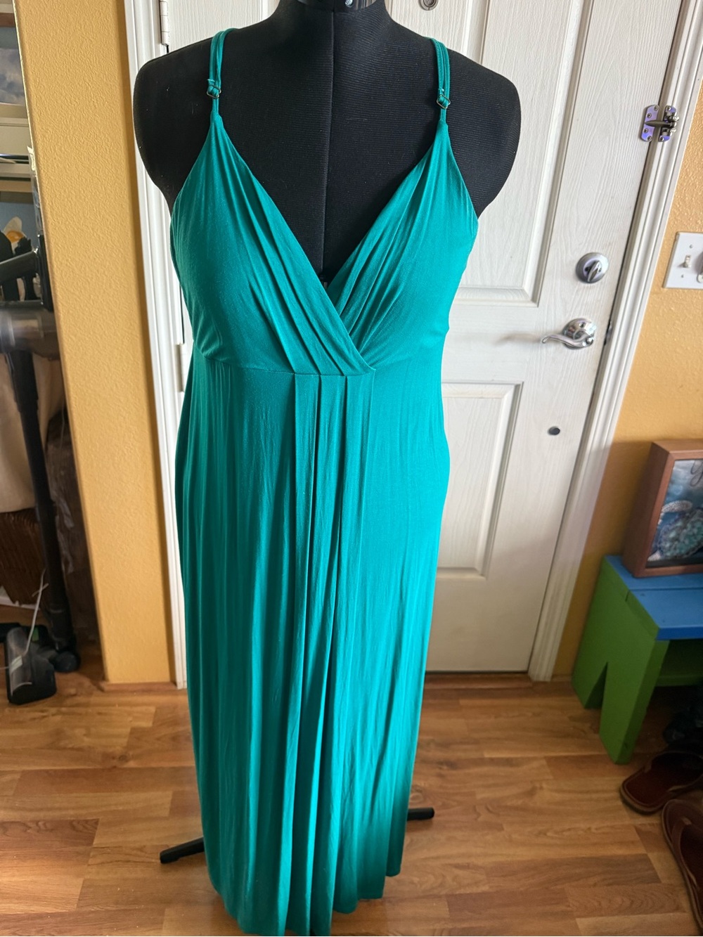 Saint Tropez West Teal Wrap-Front Maxi Dress